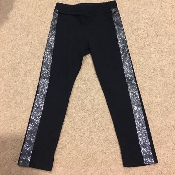 Crewcuts Black with Silver Glitter Leggings - Picture 1 of 4